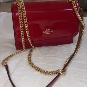 Coach Red Leather Crossbody Bag